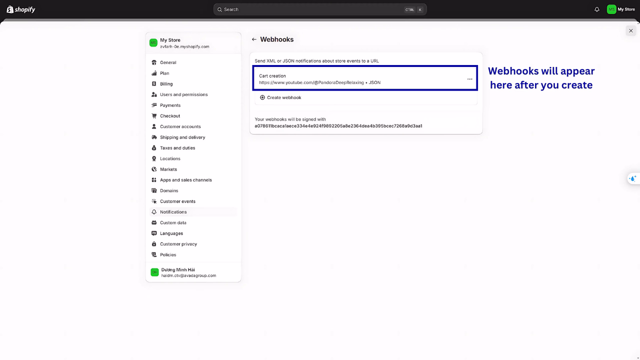 How to configure Shopify webhooks? 
